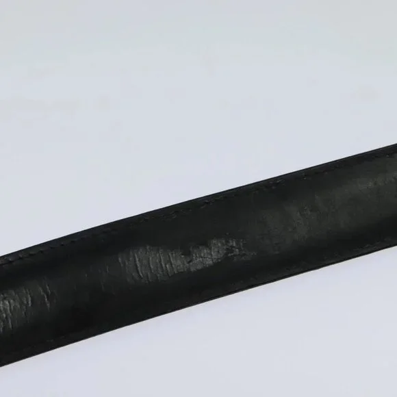 LOUIS VUITTON Belt Leather 29.9""""""""-34.3"""""""" Black Silver M9831 LV A... - Picture 3 of 16